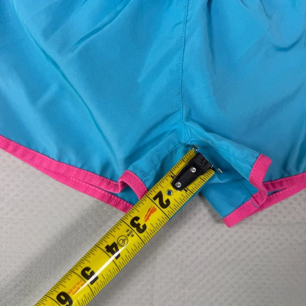 Nike Girls Size 6 Dri-Fit Blue Pink Tempo Athletic Running Shorts Brief Liner